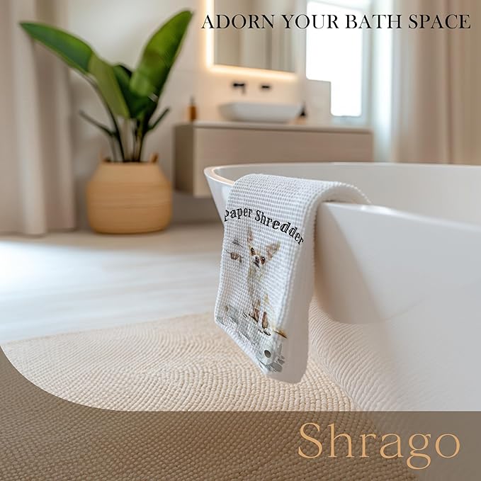 Funny Shredder Chihuahua Bathroom Hand Towels, Chihuahua Gifts for Women Men, Dog Lover Gifts Hand Towels for Bath Room Washroom, Dog Bathroom Decor, 16x24 Inch