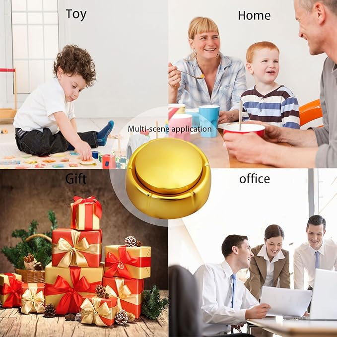 Gold Recordable Button - Easy 30 Sec Talking Button Easy Button Answer Buzzers Custom Sound Button for Dogs Training Classroom Study Office Home Game