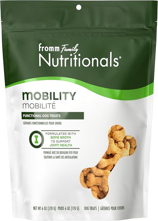 Fromm Family Nutritionals Mobility Dog Treats - Premium Dog Treats for Joint Integrity, Comfort, & Flexibility - Contains Glucosamine, Chondroitin, Eggshell Meal, & Green Lipped Mussels - 6 oz