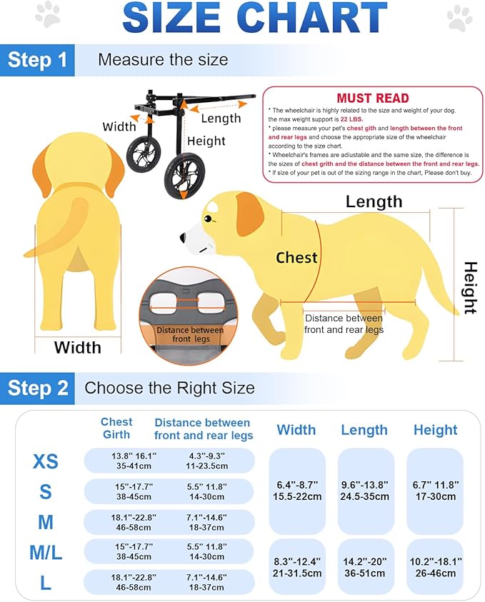 Large Dog Wheelchair for Hind Legs-Durable All-Terrain Wheels, Heavy Duty Aluminum Frame, Comfortable Breathable Mesh for Dogs, Hip Support System, Restores Mobility for Arthritis & Injuries