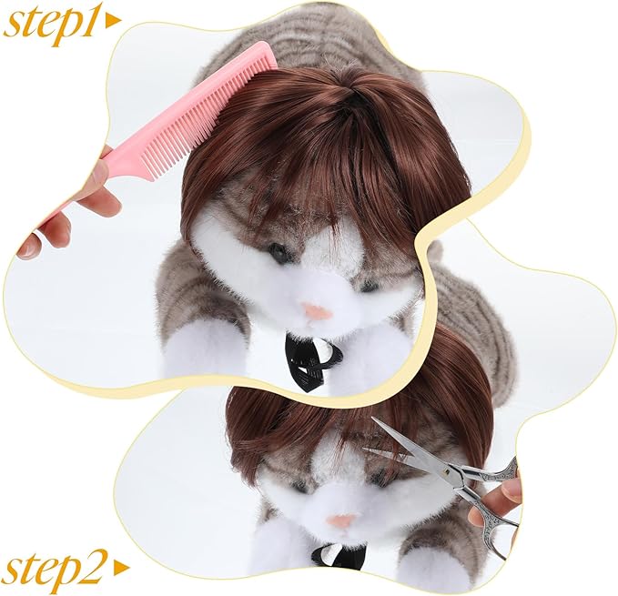 Dog Wig for Small Medium Large Dogs, Pet Cat Wig Funny Dog Costume for Halloween Cosplay Party Photo Shoots, Fits 5kg-50kg Pets