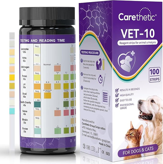 Pet Urine Test Strips – 10 Parameter Cat & Dog Urine Test Kit, At-Home UTI Test for Cats & Dogs, Easy to Use, Fast Results