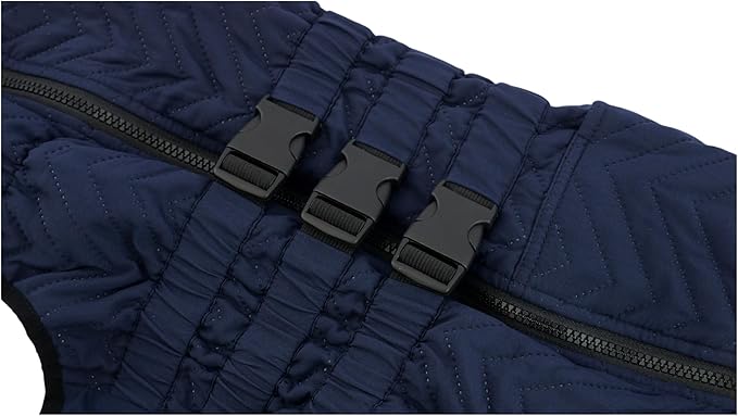 Lovelonglong Warm Dog Coat Double Layers Vest, 4 Legs Covered Windproof Waterproof Reflective Outdoor Skating Costume for Corgis Dachshund Navyblue D-L