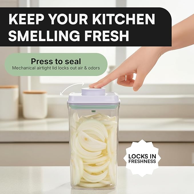 Bop Top Airtight Food Storage Containers with Lid 67 oz | Kitchen Canister Sets | Air Tight Pantry Container | Pop Top Dry Food Storage Containers for Snacks, Sugar, Flour, Baking, Cereal, Pasta