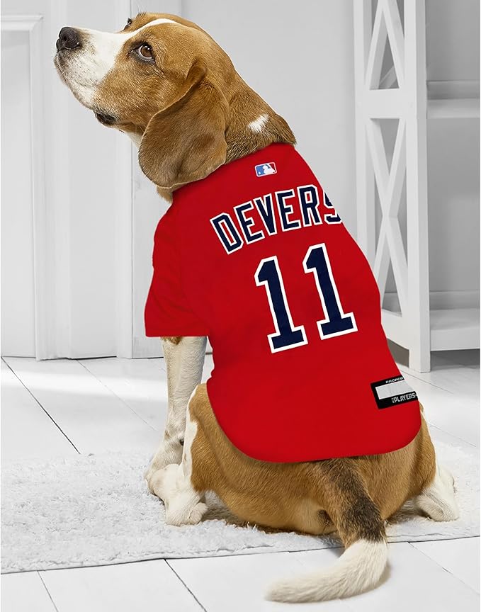 MLBPA Dog Jersey - Rafael Devers Calcaño #11 Pet Jersey - MLB Boston Red Sox Cat Mesh Jersey, Medium