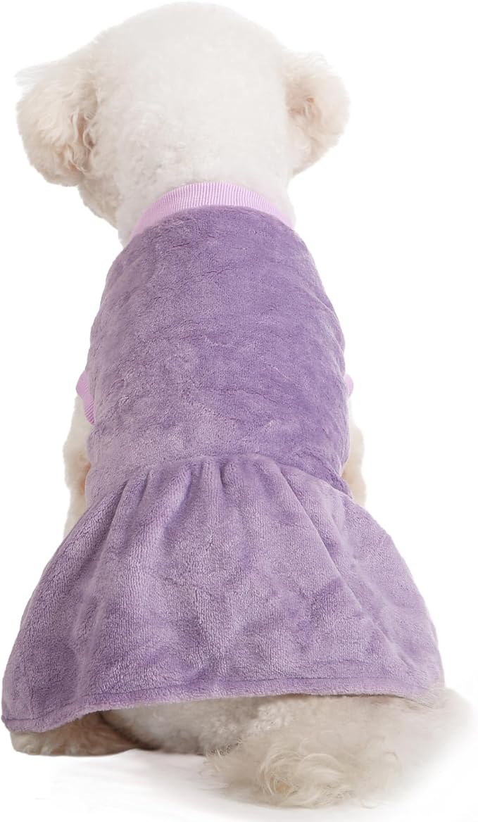 FabriCastle Dog Dress Clothes, 3-Pack Sweaters XS Small for Dogs Girl & Cats, Ultra Soft Warm Pet Coats for Winter, Female Puppy Apparel, Doggy Outfits XXS – XL (Pink,Violet,Rosepink, Small)