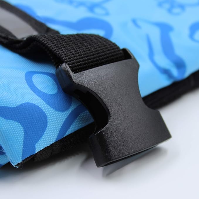 Dog Life Jacket Easy-Fit Adjustable Belt Pet Saver Swimming Safety Swimsuit Preserver with Reflective Stripes for Doggie (S, Blue)