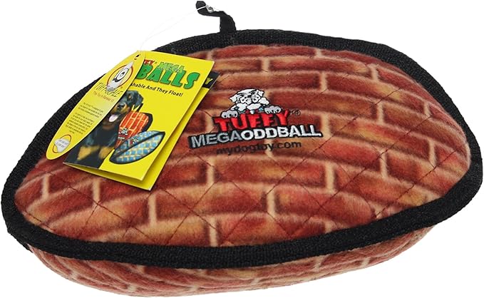 TUFFY - World's Tuffest Soft Dog Toy - MEGA -Multiple Layers. Made Durable, Strong & Tough. Interactive Play (Tug, Toss & Fetch). Machine Washable & Floats (Odd Ball Brick, Large 2 Pack)