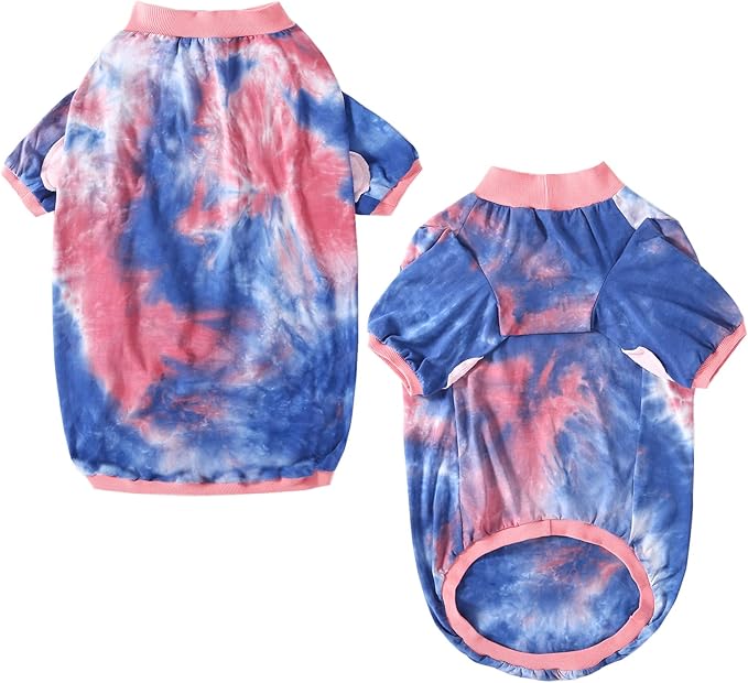 Dog Cotton Pink Blue T-Shirts Soft and Stretchy Dog Shirt Pajamas Pets Clothes for Extra Large Dogs(3XL PinkBlue)
