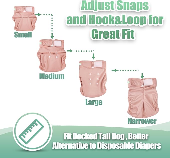 wegreeco XX-Large Dog Diapers Female No Tail Hole, Reusable French Bulldog Diapers Female