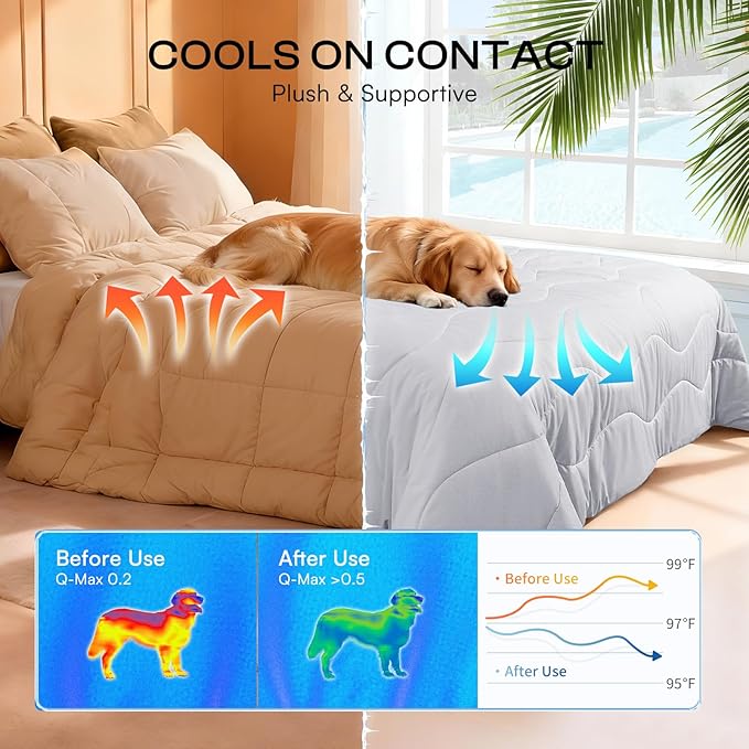 Luciphia Premium Cooling Dog Blanket Washable Q-MAX>0.5 Small Medium Large Pet Mat Puppy Cat Self-Cooling Soft Breathable Calming Throw for Sofa Crate Bed (Light Grey,29x40 inches)