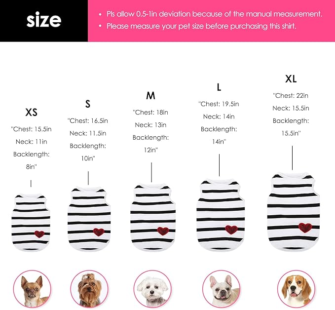 Dog Shirts for Large Dogs Cats, Dog Striped T-Shirts Dog Vest Pet Apparel Tee Shirts Spring Summer Suitable for Small and Medium Large Pets French Bulldog Bichon, Rose XL