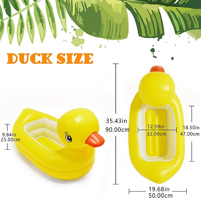 Dog Pool Float, Funny 6-in-1 Inflatable Dog Floats for Pool, Pet Floatie Raft for Small Dogs, Puppy and Doggies, Yellow Duck