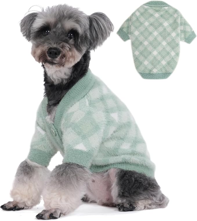 Dog Sweater, Sweaters for Small Dogs, Warm Soft Pet Clothes for Puppy, Medium Large Cat, Dogs Girl or Boy, Dog Shirt for Winter Christmas (Green, Large)