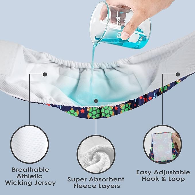 wegreeco Washable Dog Diapers - Washable Male Dog Belly Wrap - Pack of 3 (Turtle, Medium)