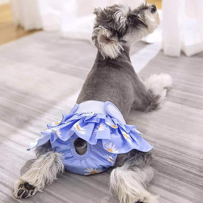 Female Dogs Physiological Pants,Reusable Dog Diapers Female,Washable Diapers（3 Pieces * M Size，Waist Circumference Between 15-21.5 inches）