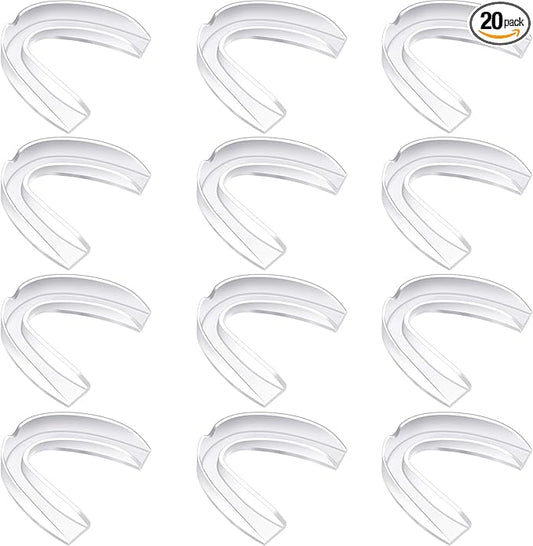 BBTO 20 Pieces Sports Mouth Guard Boxing Mouth Protection Athletic Mouthpiece for Football Basketball Hockey Karate Rugby Match(Transparent Color,Adult (11 yrs & Above))