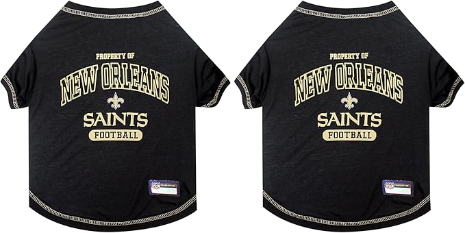 Pets First Shirt for Dogs & Cats - NFL NEW Orleans Saints Dog T-Shirt, X-Large. - Cutest Pet Tee Shirt for The Real Sporty pup (Pack of 2)