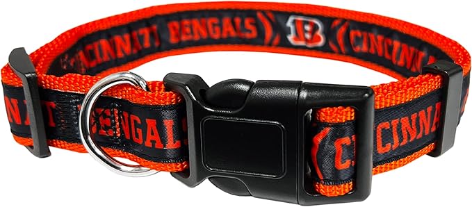 Pets First NFL Cincinnati Bengals Licensed PET COLLAR, Medium - Heavy-Duty, Strong, and Durable Dog Collar. Available in 31 Football Teams and 4 Sizes