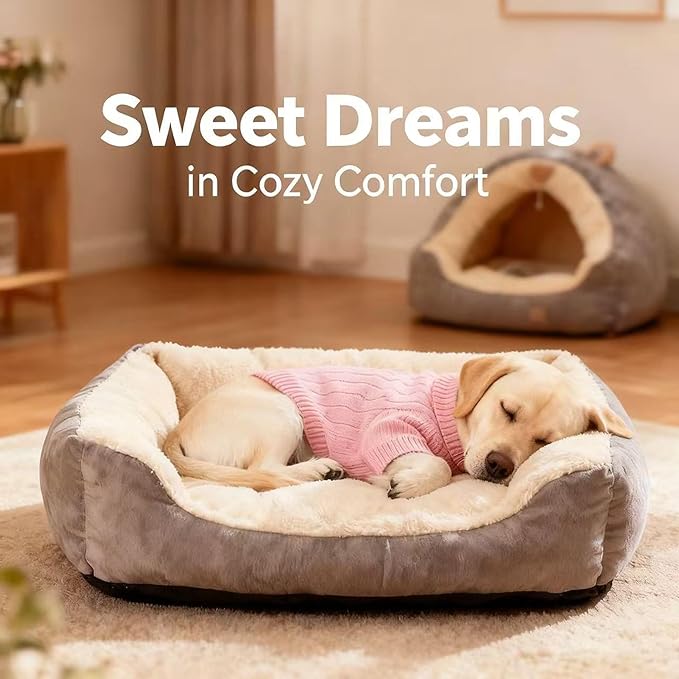 Small/Medium Dog Sweater, Warm Dog Winter Coat w/Sleeves, Comfortable High Neck Premium Dog Clothes for Labrador-Best for Holidays, Daily Walks XL Pink