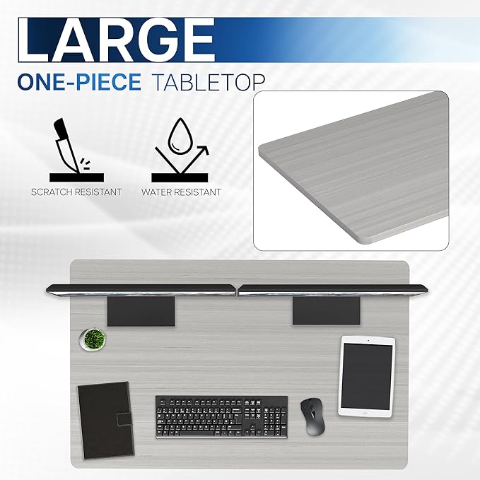 VIVO Universal 48 x 30 inch Solid One-Piece Table Top for Standard and Sit to Stand Height Adjustable Home and Office Desk Frames, Dark Gray, DESK-TOP48-30G