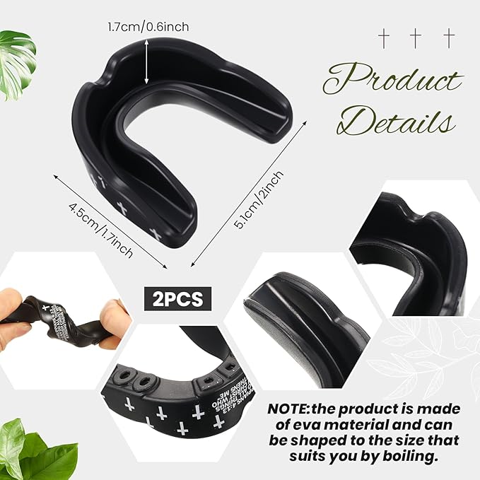 Yaomiao 2 Pcs Cross Mouth Guards Christian Teeth Armor Sport Game Guard & Case Religious Mouth Guard Football Basketball Baseball Wrestling Lacrosse Rugby Boxing Taekwondo