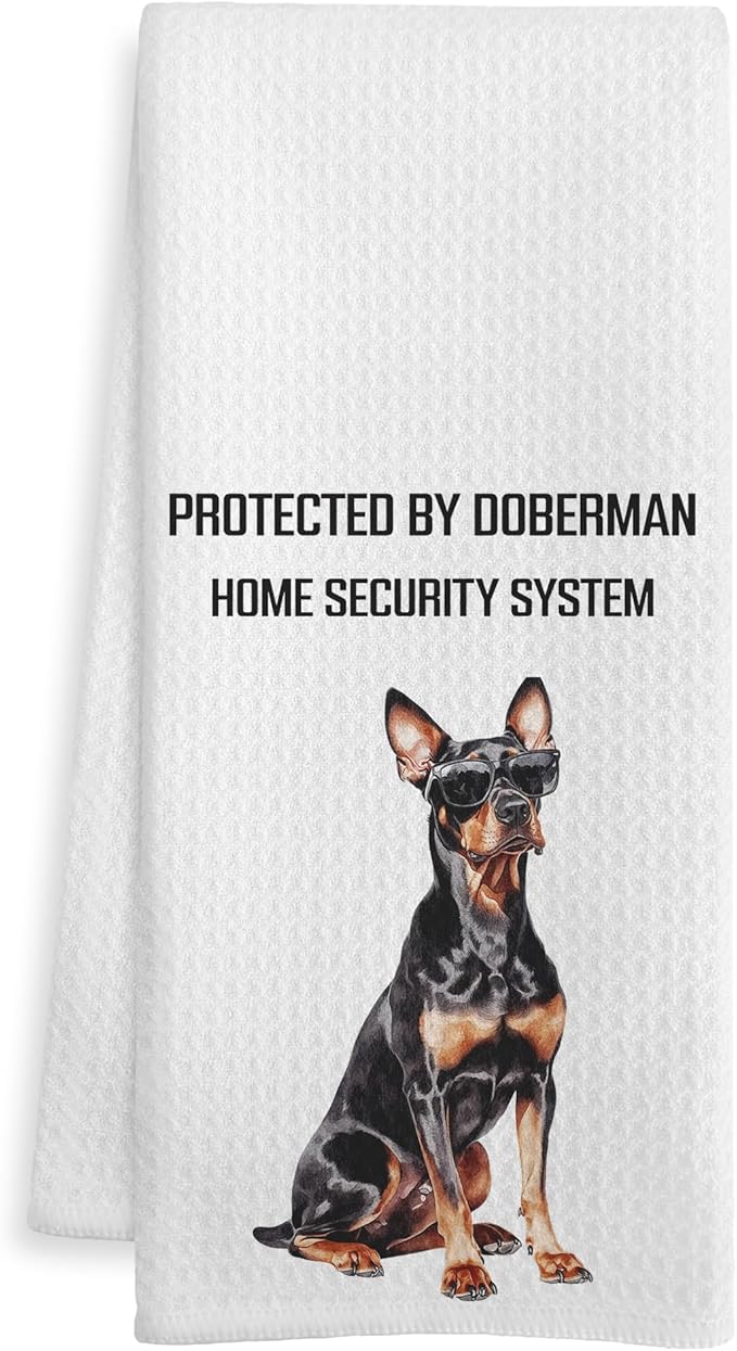 Funny Doberman Gifts Kitchen Towels, Doberman Gifts for Women Dish Tea Towel for Kitchen Decor, Dobermans Gifts Hand Towels for Bathroom Decor, 16X24 Inch