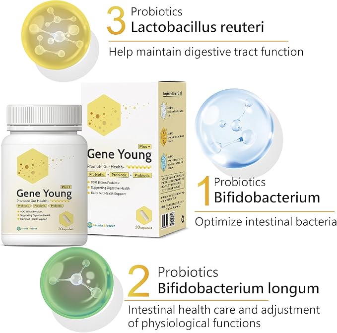 Synbiotic Gut Health Supplement, 30 Capsules – 3-in-1 Probiotic + Prebiotic + Postbiotic, D-Lactate Free – Supports Digestion, Gut Detox, Gastritis Treatment & IBS Relief for Men