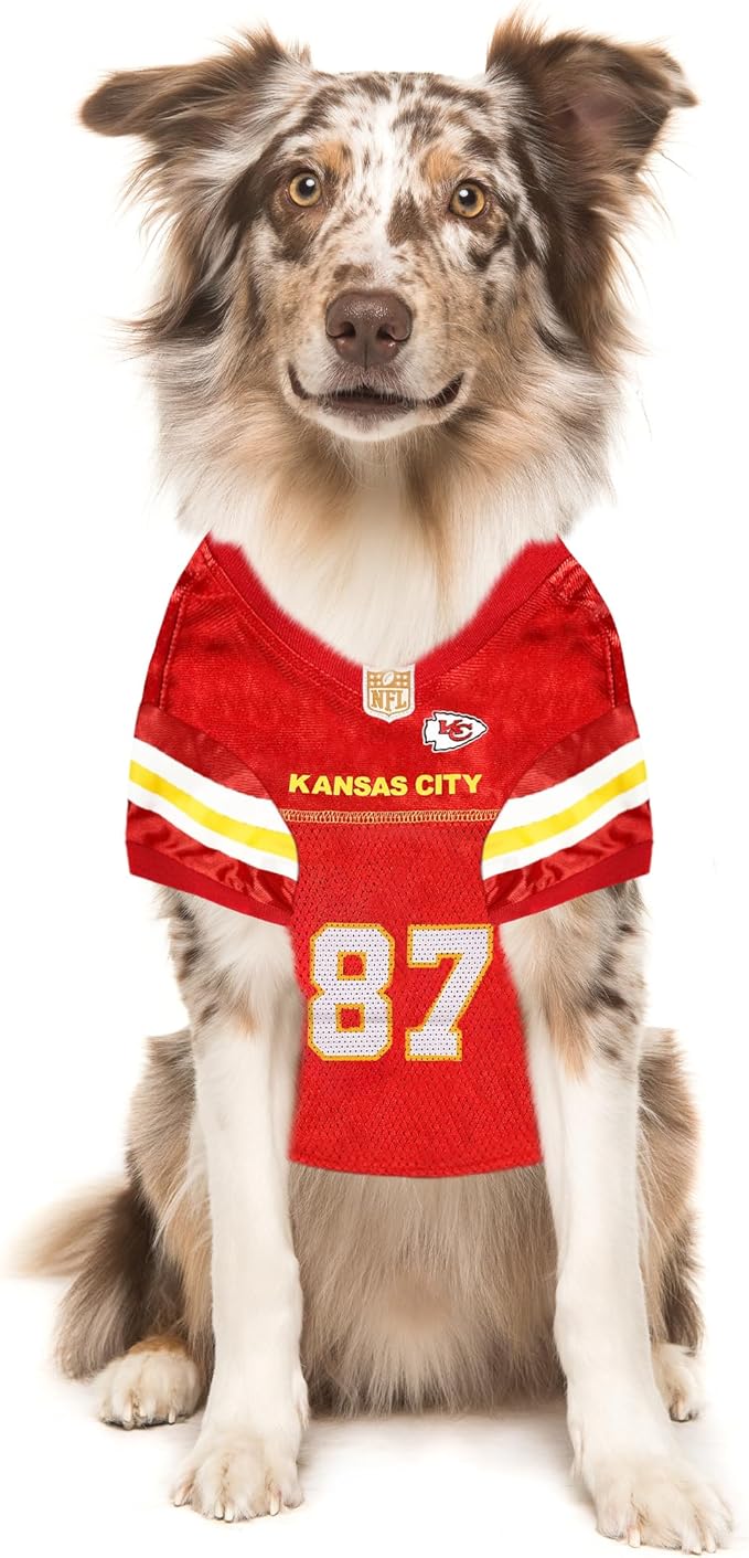 NFLPA Travis Kelce PET Jersey, NFL Dog Shirt, Size Small, Kansas City Chiefs Mesh Jersey for Dogs