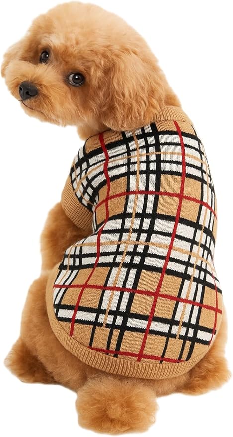 Luxury Dog Sweater – Soft Knit Designer Pet Outfit for Small Dogs & Puppies, XS–L, Stylish Warm Clothing for Yorkies, Chihuahuas, Dachshunds, Maltese, French Bulldog