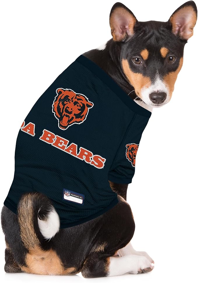NFL Chicago Bears Raglan Jersey Da Bears - X-Small. Cutest Football Jersey for Dogs & Cats