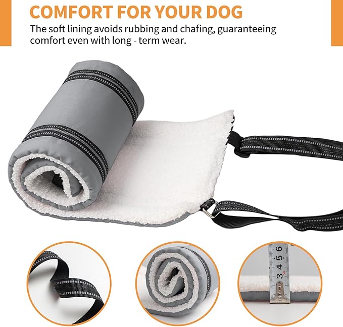 Dog Lift Harness for Large Dogs, Adjustable Comfortable Dog Sling with Handle, Knee & Rear Leg Support for Torn ACL Rehabilitation, Weak Rear Legs, Helps Senior, Disabled Canines(Grey,XL)