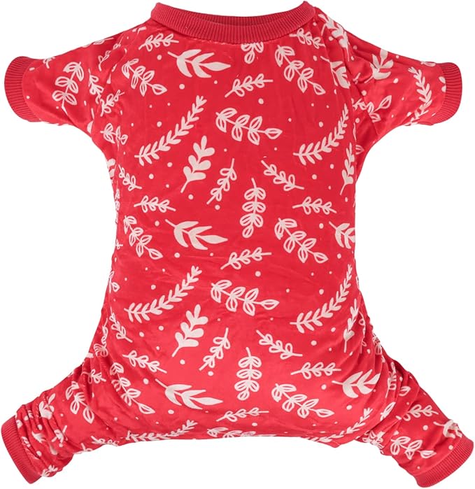 CuteBone Dog Xmas Pajamas P18XL, Polyester, X-Large, Animal Print, Elastic Waist