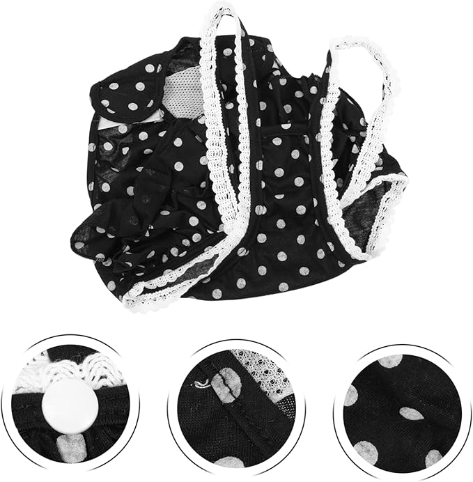 Toyvian Breathable Female Dog Pants Cotton Pet Physiological Pant for Puppies in Heat Moisture Absorbing Reusable Diapers to Prevent Unwanted Pregnancy and Keep Clean Black XL