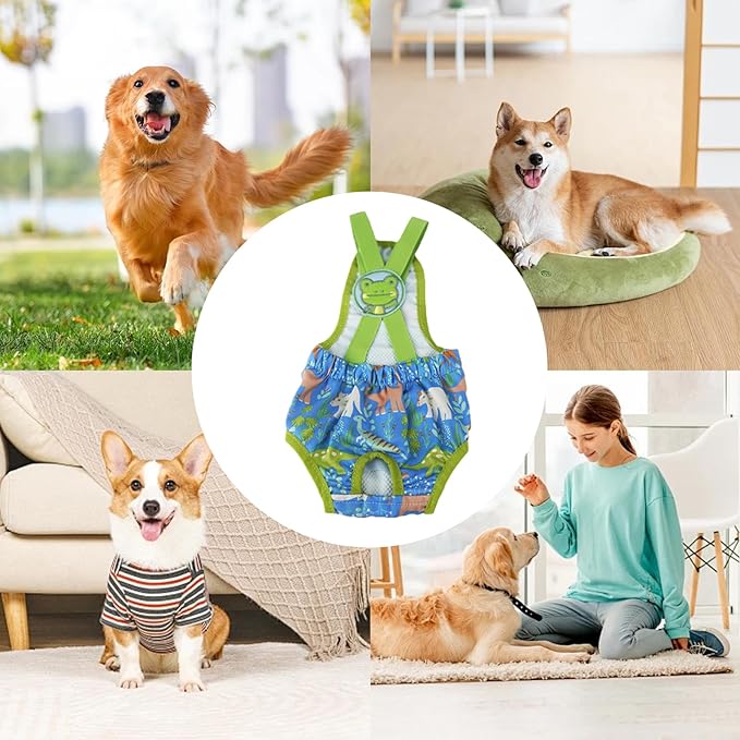 Diaper for Dogs,Washable Female Panties with Suspender,Reusable Doggie Diaper | for Home Apartment Indoor Outdoor Travel Car Crate Kennel Yard Park Beach Camping