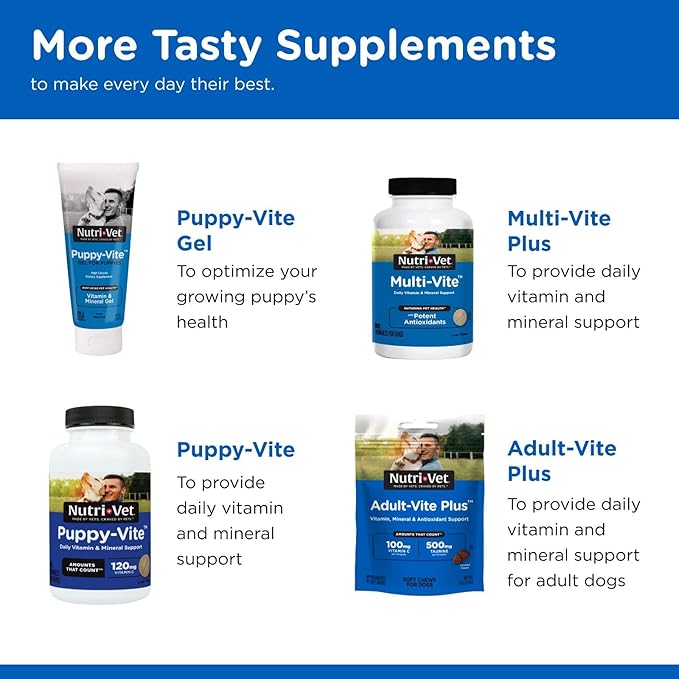 Nutri-Vet Senior-Vite Multivitamin, Dog Supplements, Immune Support, Pet Supplies, Vitamins for Dogs, Senior Essentials, Made in USA, Multivitamin for Pets, 120 Count