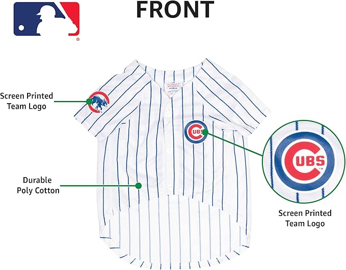 Official MLB Chicago Cubs Pet Jersey for Dogs & Cats, Size 3X-Large - Stylish Baseball Jersey for Your Furry Fan- Show Off Team Spirit with The Perfect Fan Apparel Gear for Pet, Dog & Cat