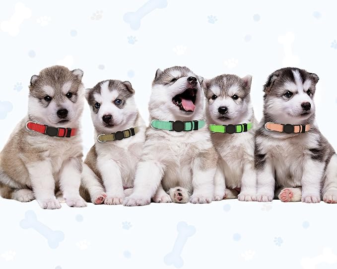 20 PCS Puppy Collars for Litter,Puppy Collars for Small Puppies,Nylon Breakaway ID Collar Whelping Litter Collars(M)