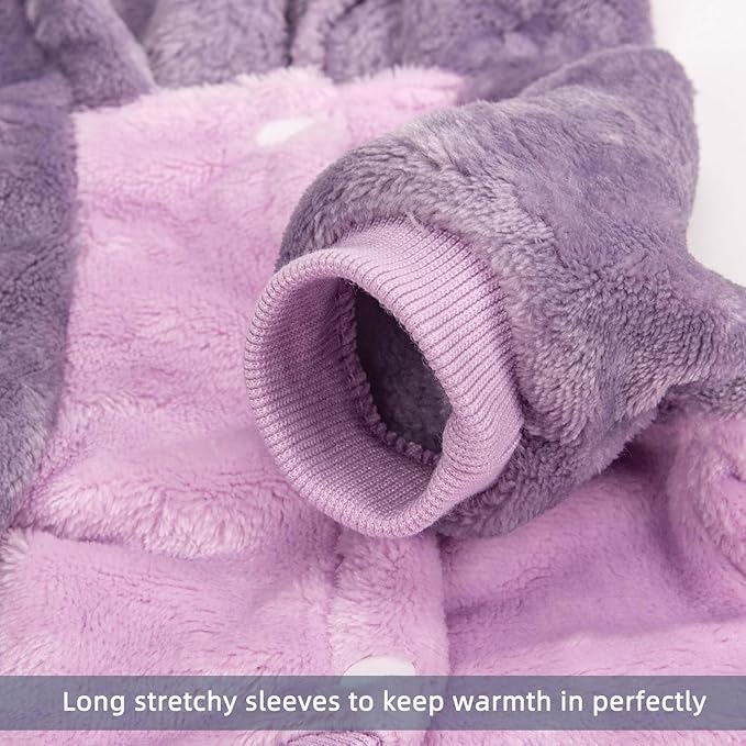 FabriCastle Dog Hoodie Sweater for Small Dogs Boy and Girl, Small Dog Clothes XS XXS Puppy Sweatshirt, Pet Outfit, Cat Clothing Super Soft Warm Snap On Closure (Lavender-Purple, XX-Small)