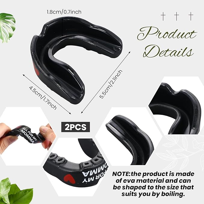 Yaomiao 2 Pcs Cross Mouth Guards Christian Teeth Armor Sport Game Guard & Case Religious Mouth Guard Football Basketball Baseball Wrestling Lacrosse Rugby Boxing Taekwondo