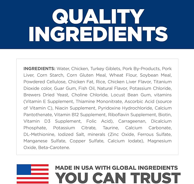 Hill's Science Diet Adult 7+ Wet Cat Food, Chicken Minced, 2.9 oz. Cans, 24-Pack
