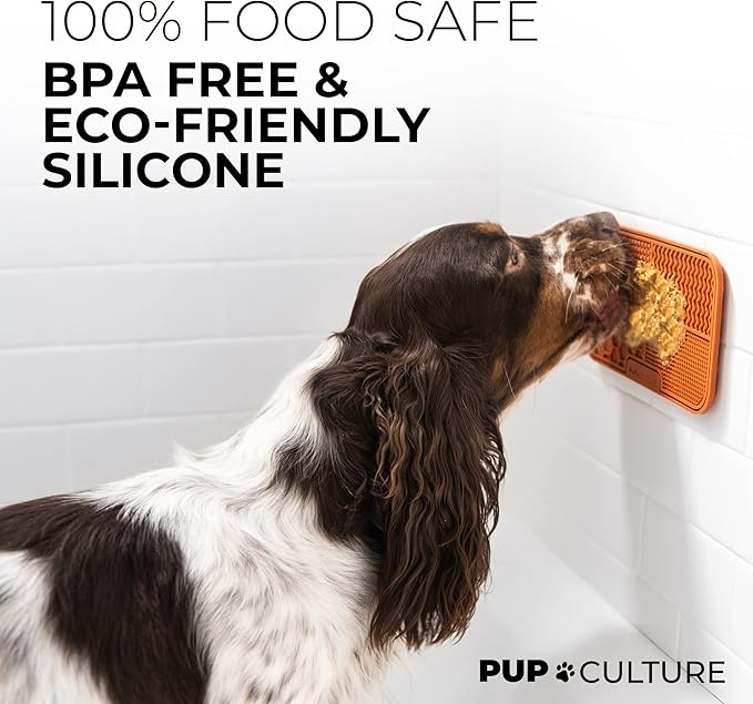 Pup Culture Dog Lick Mat for Dogs, Feeding Pad for Anxious Pets Plus 4 Different Puzzles for Mental Stimulation for Dogs - Supports Mental, Dental, and Digestive Health, Bite Resistant and Heavy Duty