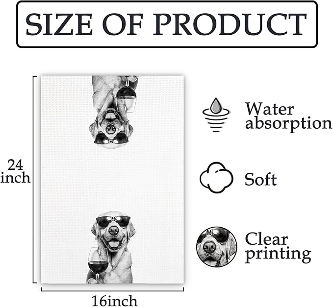 Labrador Retriever Gifts Wine Kitchen Towels, Gifts for Labrador Retriever Dog Wine Lovers Decorative Hand Dish Towel for Kitchen Home Bar, Funny LabradorDog Owners Home Bar Decor(16x24In)