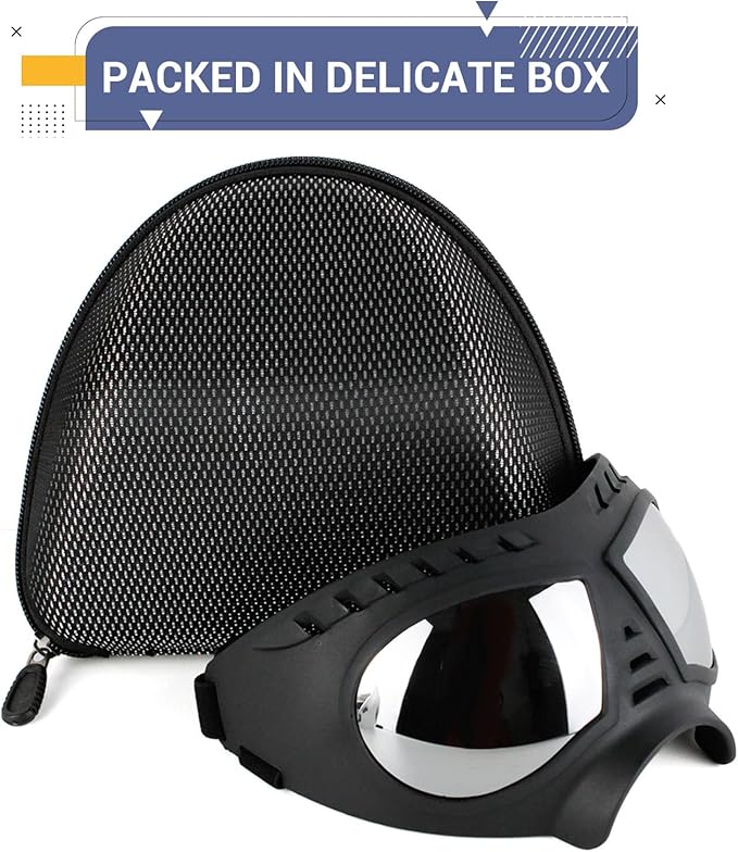 Namsan Dog Goggles for Large Dogs, Wide Snout & Soft Frame, Tactical Driving Sunglasses for Dogs Medium to Large Breed, Anti-UV Dog Eye Protection, Windproof Dustproof, Adjustable, Black