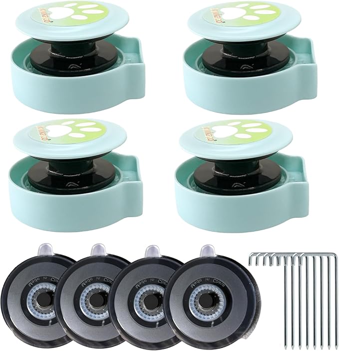 4 Pulley Accessories Sets Includes 4 Non-Motorized Wheels, 4 Washable & Reusable Suction Cups, And 8 Ground Stakes.Indoor And Outdoor Use Pulley Set For Cat Lure Course For Dogs Kits Dog Chase Toy
