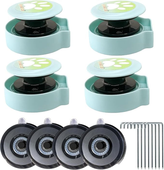 4 Pulley Accessories Sets Includes 4 Non-Motorized Wheels, 4 Washable & Reusable Suction Cups, And 8 Ground Stakes.Indoor And Outdoor Use Pulley Set For Cat Lure Course For Dogs Kits Dog Chase Toy