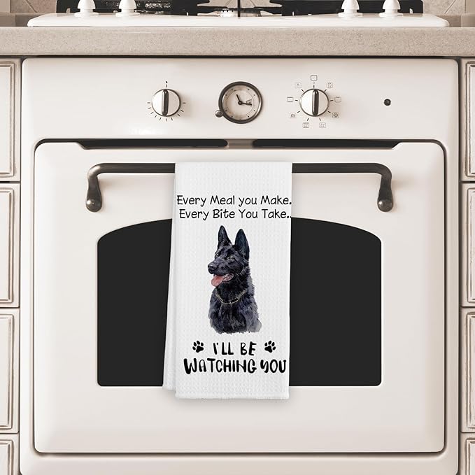 Every Meal You Make Every Bite You Take Kitchen Towels, Dog Funny Hand Towels, Dogs Lovers Gifts for Women, German Shepherd Bath Decorations Decor and Accessories, 16x24 Inches