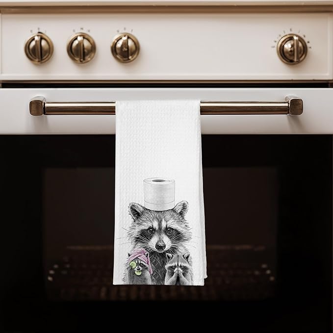 Funny Raccoon Bathroom Hand Towels, Raccoon Bathroom Decor, Cute Trash Panda Decorative Hand Towels for Bath Room Washroom Spa Gym, 16x24 Inches