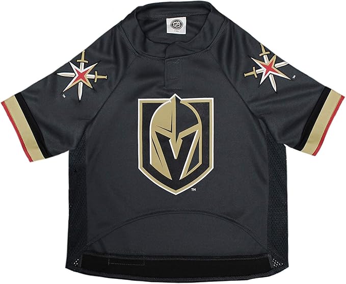 NHL Las Vegas Golden Knights Jersey for Dogs & Cats, Medium. - Let Your Pet Be A Real NHL Fan!