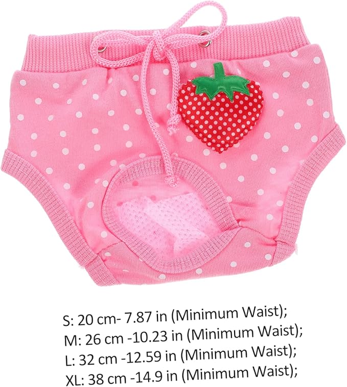 Milisten Pet Diaper Sanitary Physiological Pants for Male Dogs Washable Strawberry Pink Prevents Unwanted Mating Protects Home from Urine and Stains